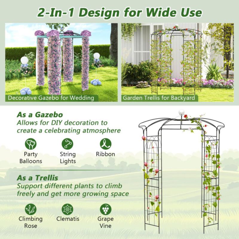 Hivvago Birdcage Shape Gazebo for Climbing Plants and Wedding Ceremony Decoration