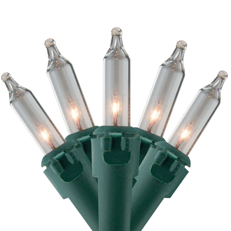 450-Count Clear Mini Christmas Light Set  92ft Green Wire