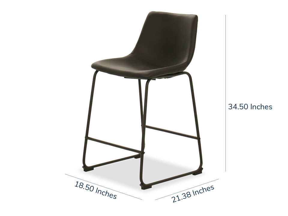 Centiar Upholstered Bar Stool, Black