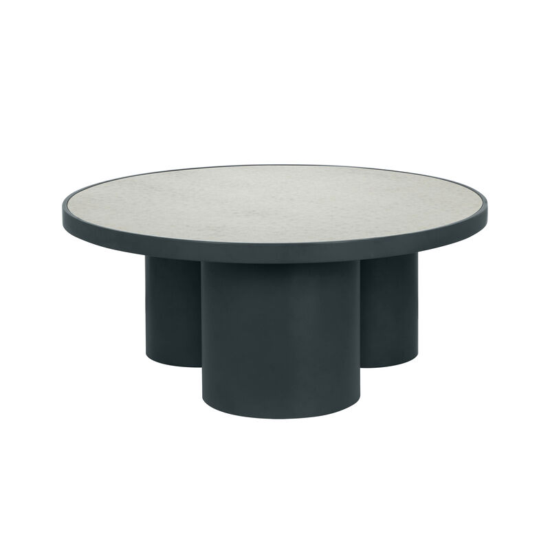 Nautilus Antique Silver Mirrored Side Table