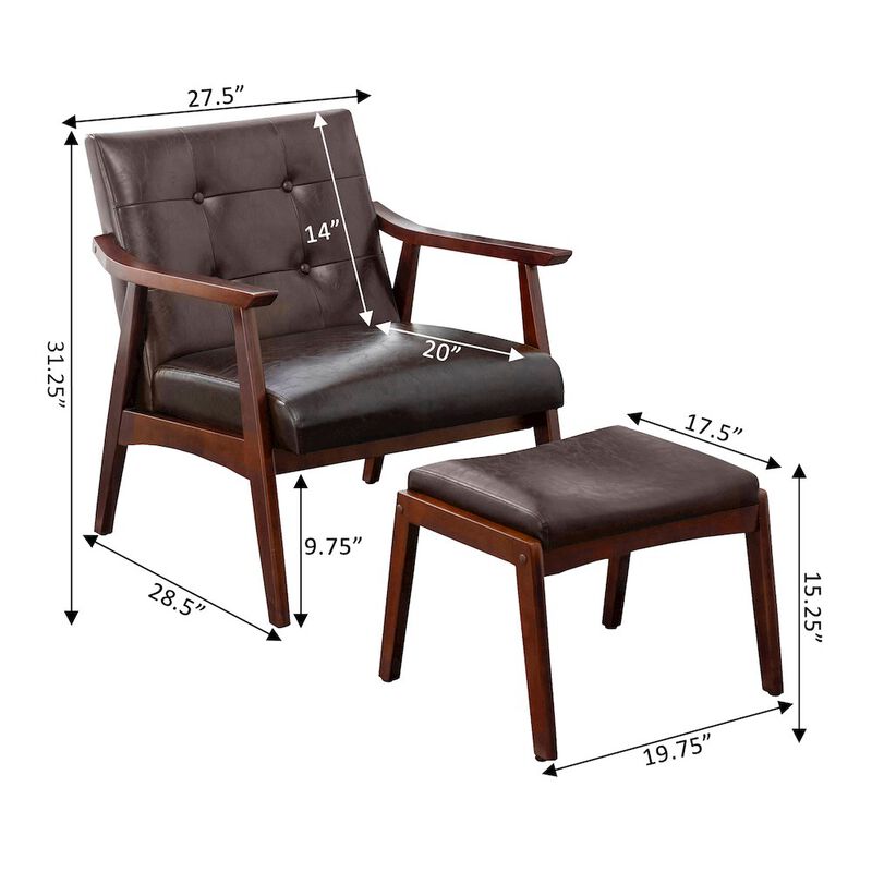 Convenience Concepts Take a Seat Natalie Accent Chair and Ottoman Set