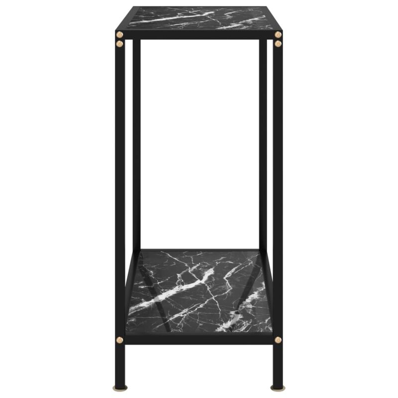 vidaXL Console Table Black 23.6"x13.8"x29.5" Tempered Glass