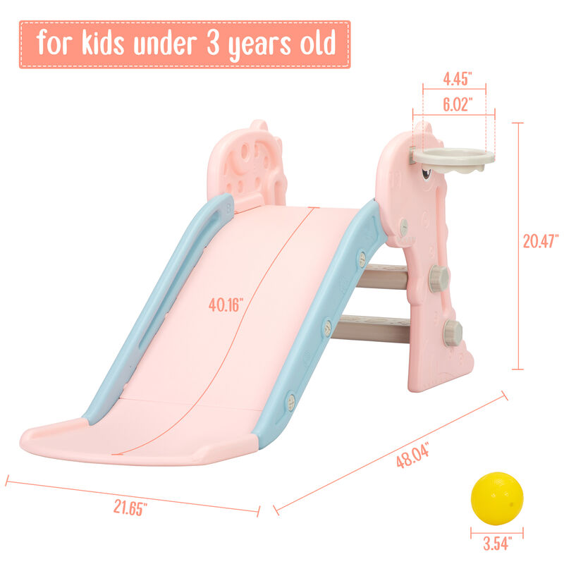 3 in 1 Folding Toddler Large Slide with Climbing Ladder