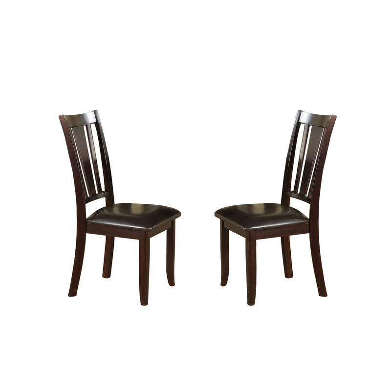 Charlton Slat Back Dining Side Chairs In Espresso, Set Of 2