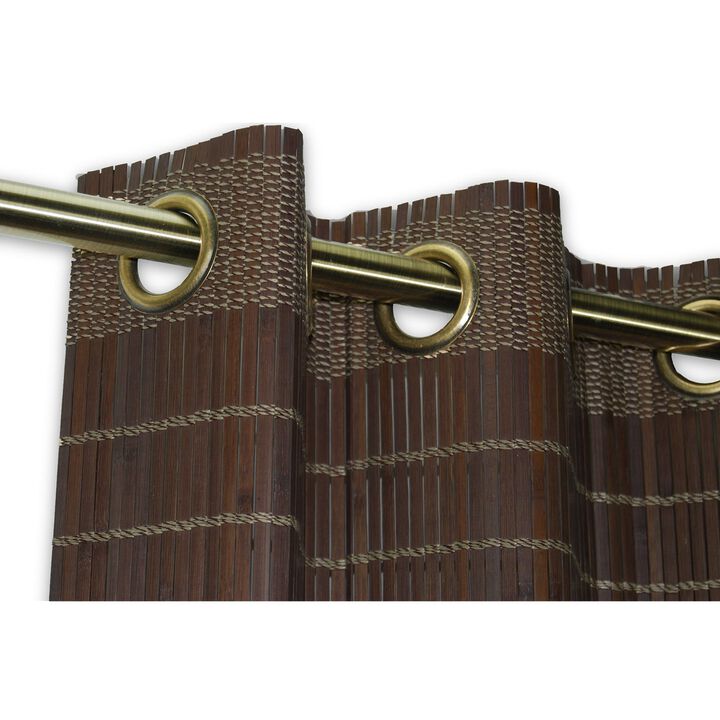 2 Bamboo Grommet Top Curtain Panels Grommets, 48" x 24"