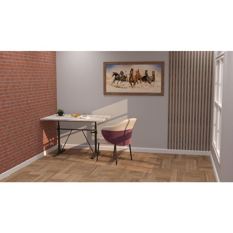 Carolina Living Brio Sit or Standing Adjustable Desk - Natural Driftwood Top - Aged Iron Base