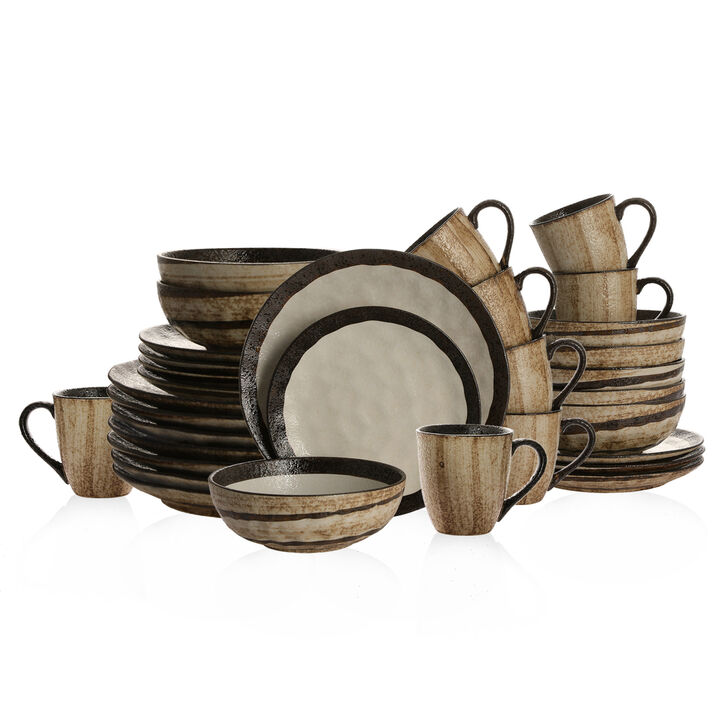 Stone Lain Lucy Porcelain 32 Piece Dinnerware Set, Beige Stone Lain Lucy Porcelain 32 Piece Dinnerware Set, Beige