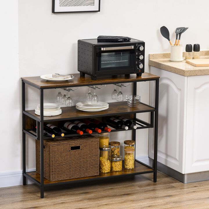 Rustic Brown Wine Storage: Vintage Industrial 11-Bottle Cabinet