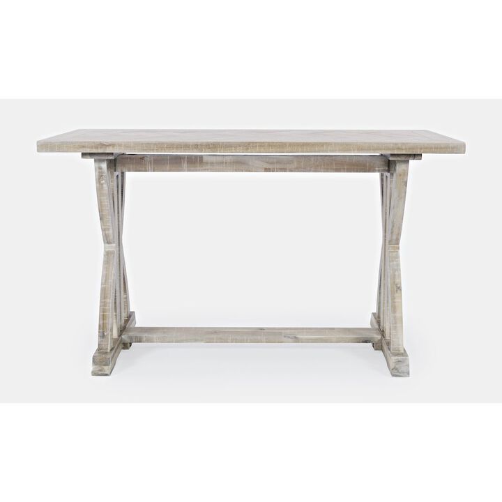 Jofran Fairview Transitional Herringbone Distressed Acacia Sofa Table