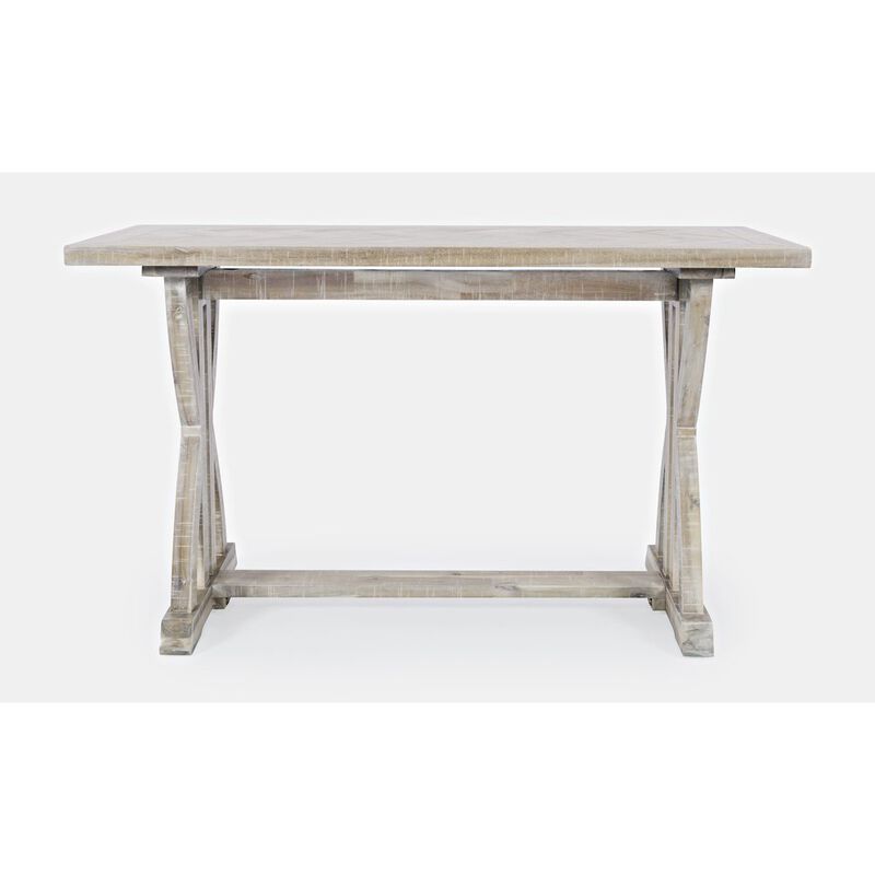 Jofran Fairview Transitional Herringbone Distressed Acacia Sofa Table