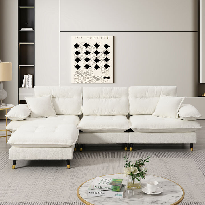Merax L shaped Convertible Tufted Sectional Sofa
