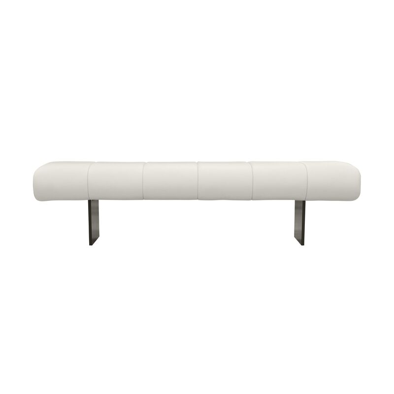 Karol Cream Vegan Leather Bench