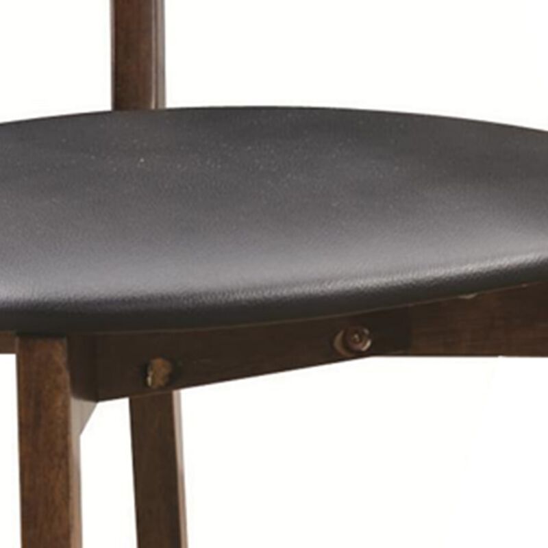 Quaint Dining Side Chair with curved Back, Brown & Black, Set of 2-Benzara