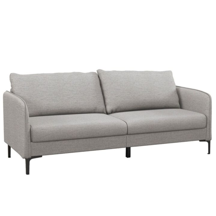 Hivvago Modern 76 Inch Loveseat Sofa Couch for Apartment Dorm with Metal Legs-Gray
