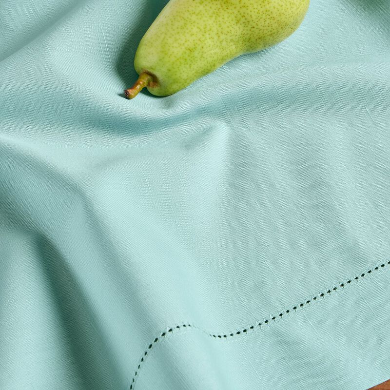 Solino Home Cotton Linen Hemstitch Tablecloth for Thanksgiving, Christmas