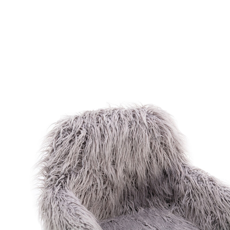 Faux Fur Chair with Gold Plated Base