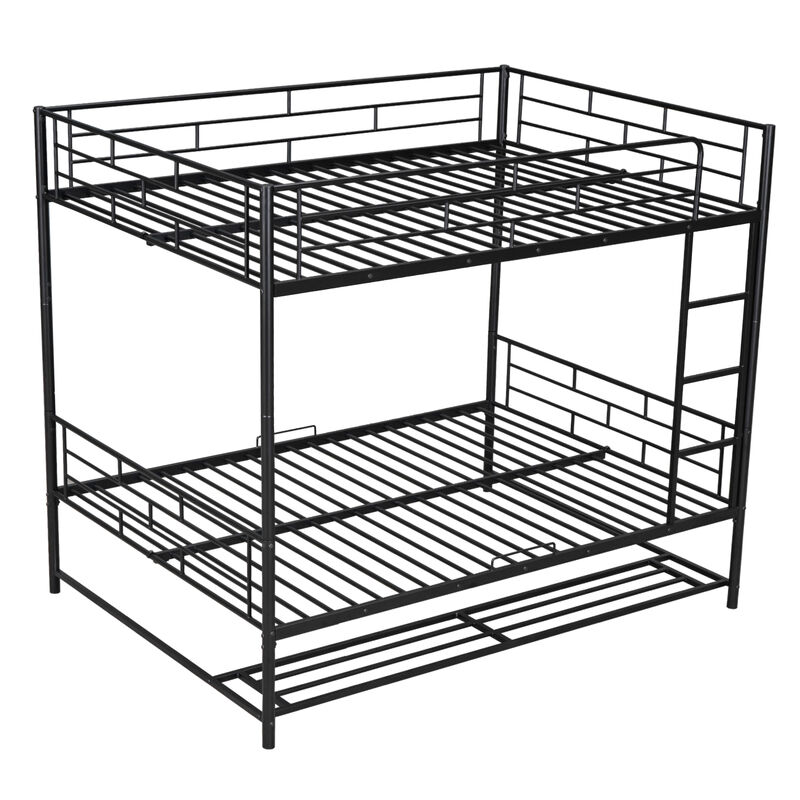 Merax Metal Bunk Bed with Shelf and Guardrails