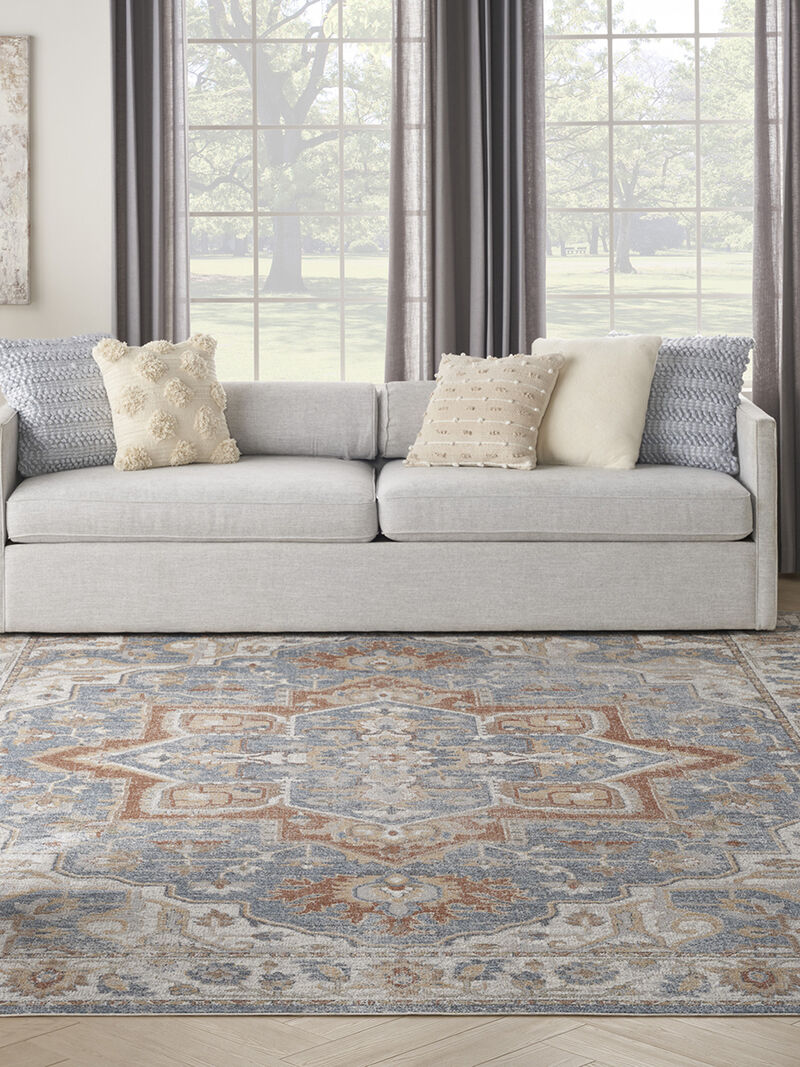 Astra Machine Washable ASW12 Denim/Multicolor 9' x 12' Rug