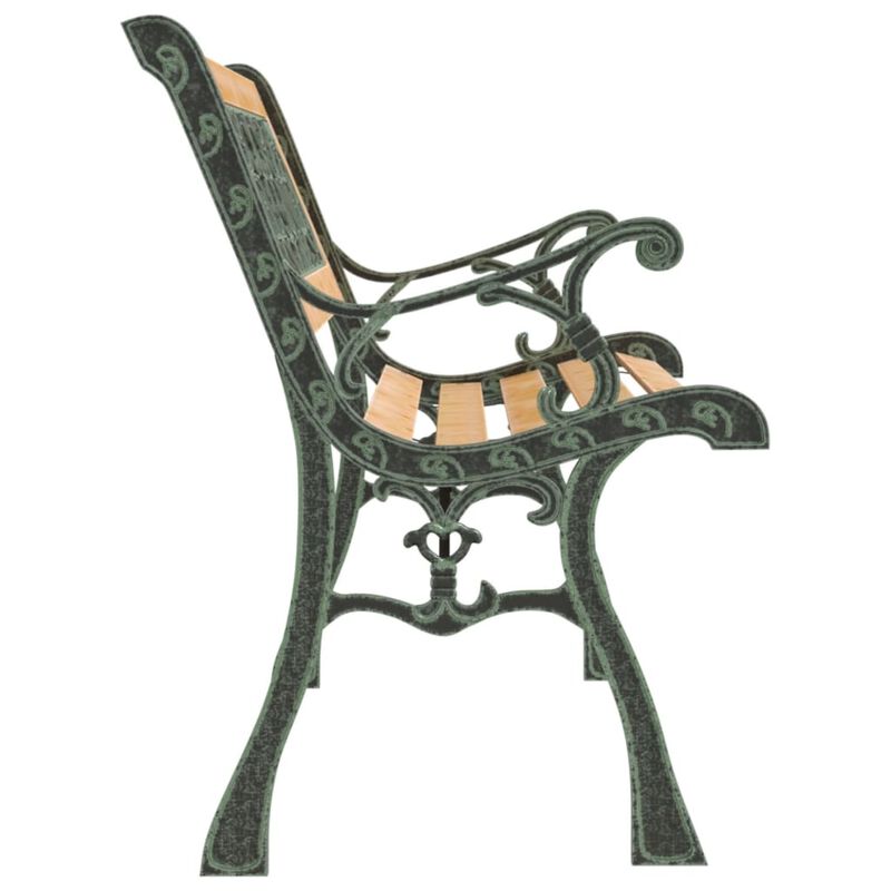 vidaXL Decorative Outdoor Bench, Solid Firwood and Wrought Iron Construction, Vintage Design, Long-Lasting All-Weather Garden/Patio Furniture with PVC Backrest, Brown