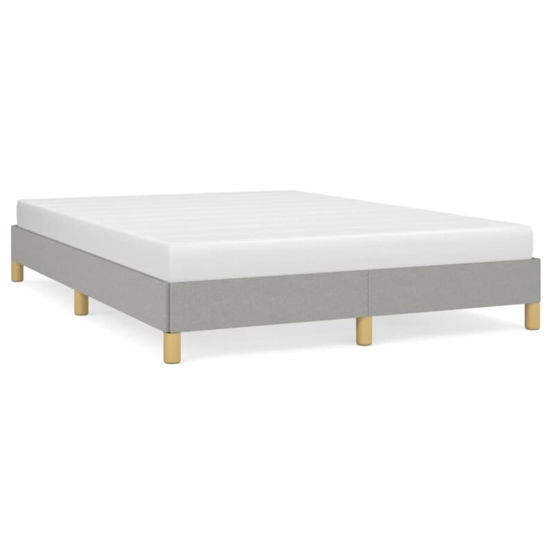 vidaXL Modern-Style Fabric Bed Frame, Queen Size, Light Gray, Suitable for 59.8"x79.9" Mattress, with California Proposition 65 Warning
