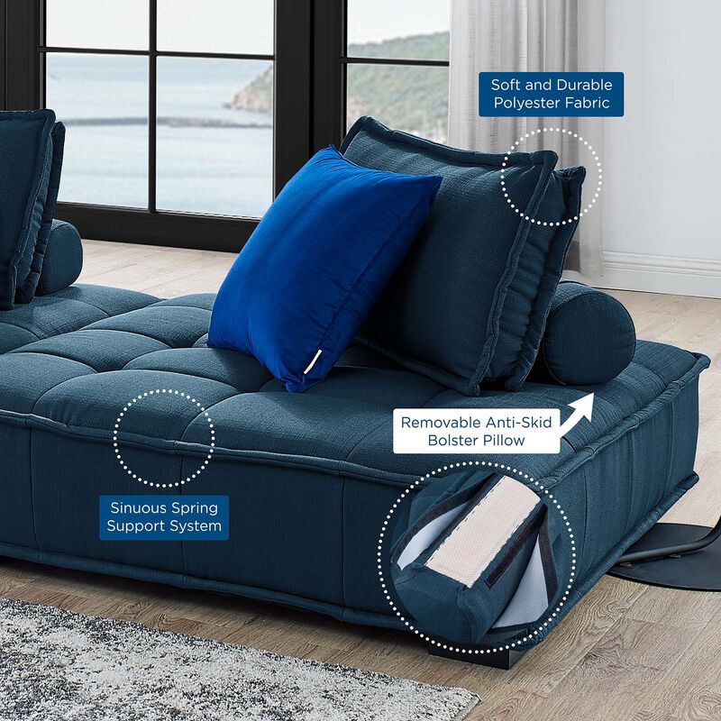 Saunter Tufted Fabric 2-Piece Loveseat Blue