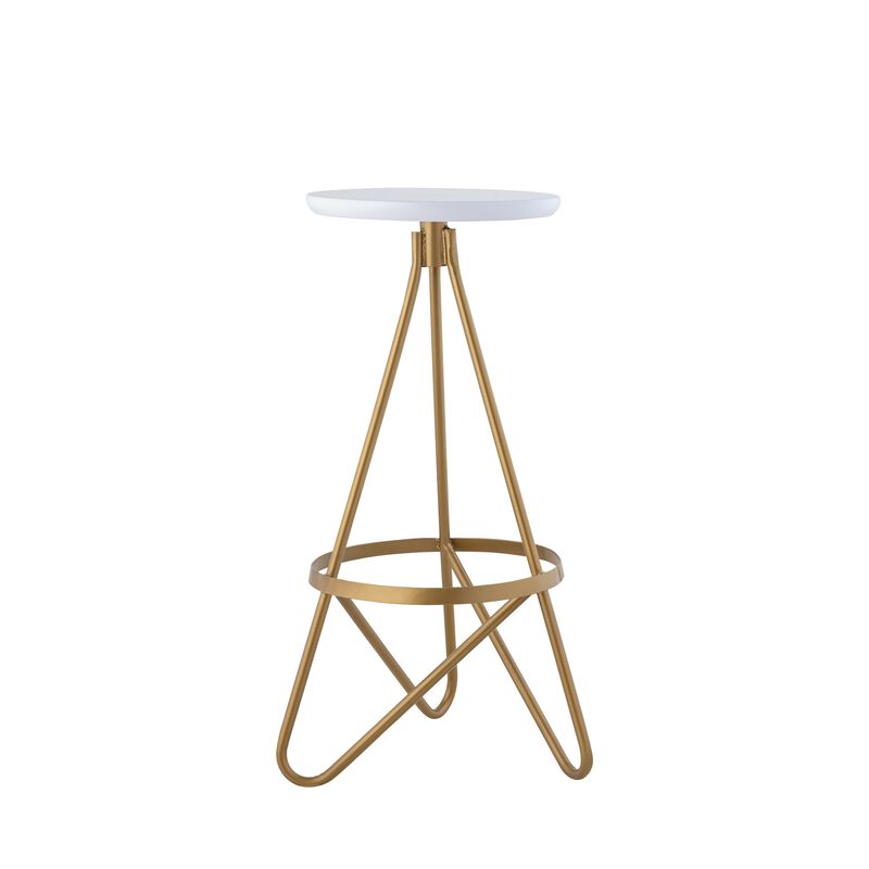 Spiroa 30" Modern Industrial Metal Backless Circular Bar Stool