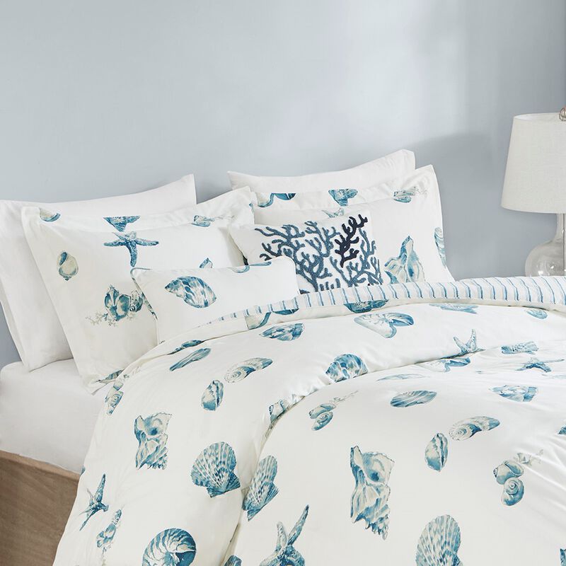 Gracie Mills Lane 3-Piece Seaside Serenity Duvet Cover Set