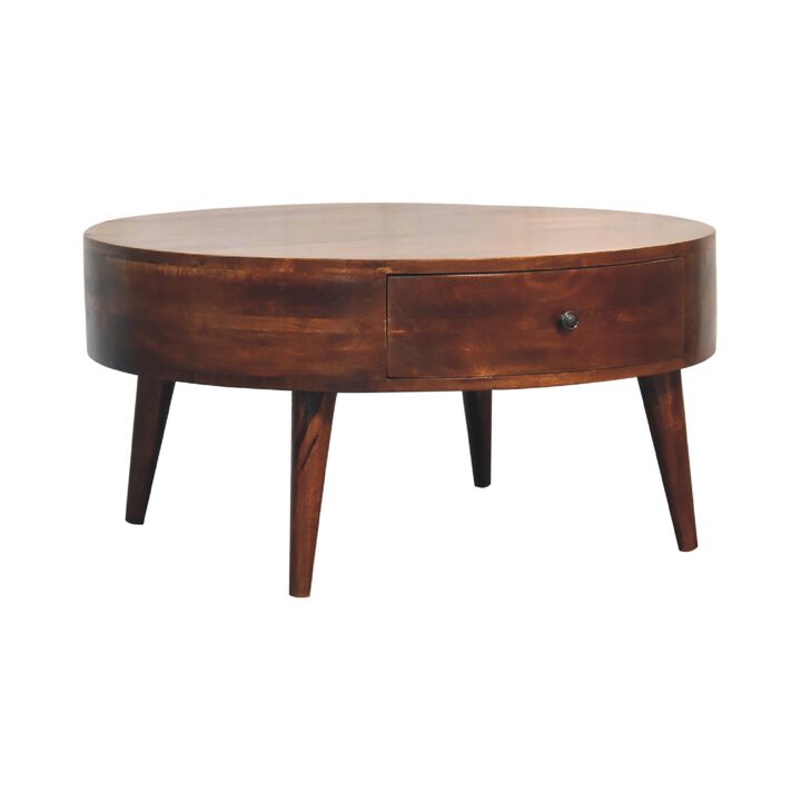 Odyssey Solid Wood 2 Drawer Chestnut Coffee Table