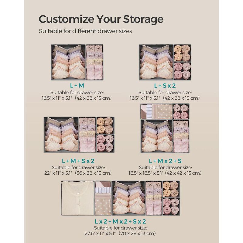 Drawer Organizer Set for Dresser Drawers – Adjustable and Versatile Storage Solutions