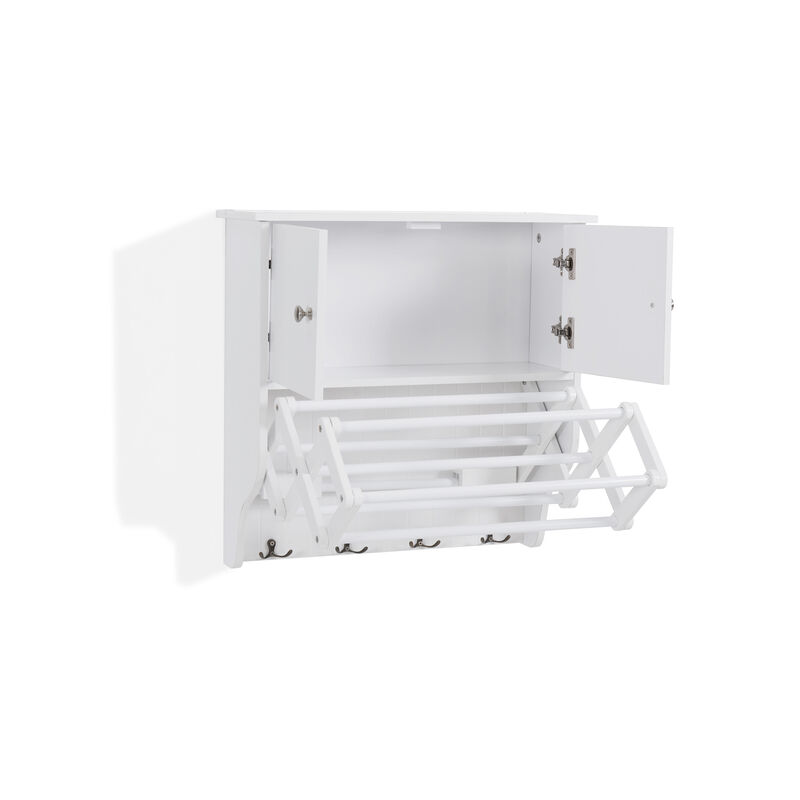 Accordion Expandable / Collapsible Wall Mount Drying Rack with Cabinet