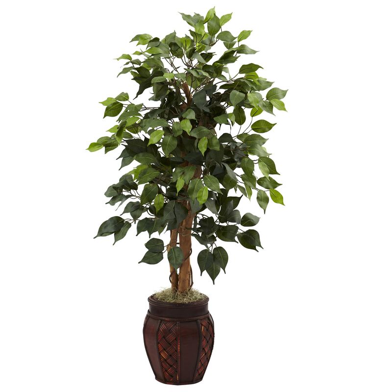 Hivvago 44 Inches Ficus Tree w/Decorative Planter