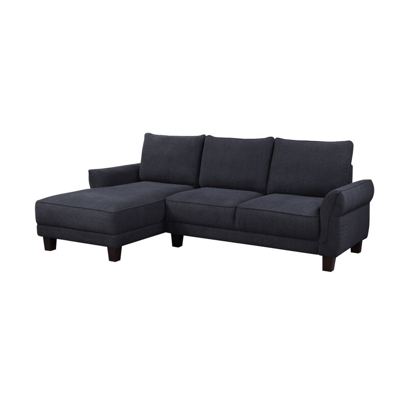 Belle Black Sherpa Sectional Sofa With Left Facing Chaise