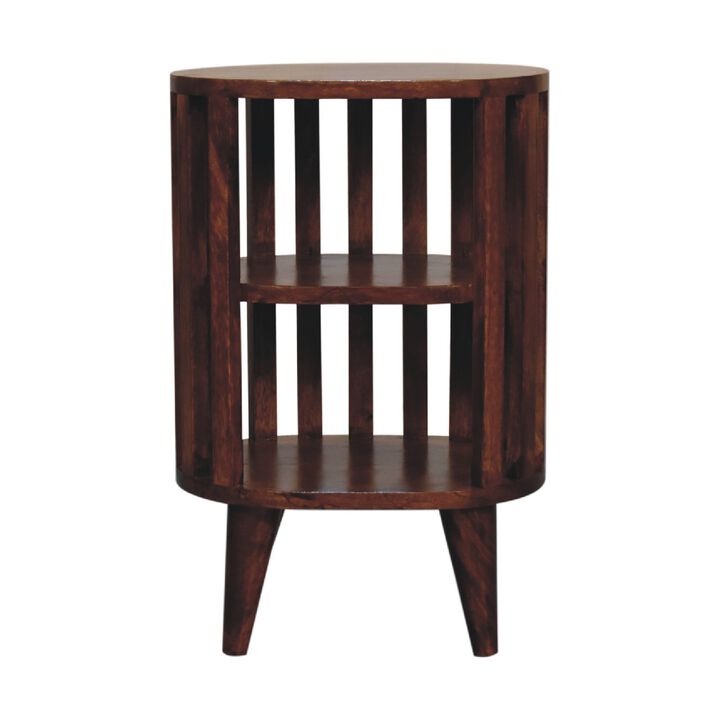 Ariella Chestnut Double Shelf Nightstand