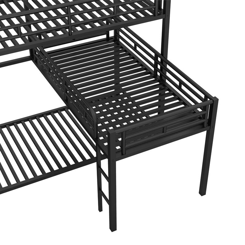 Merax L-shaped Metal Triple Bunk Bed