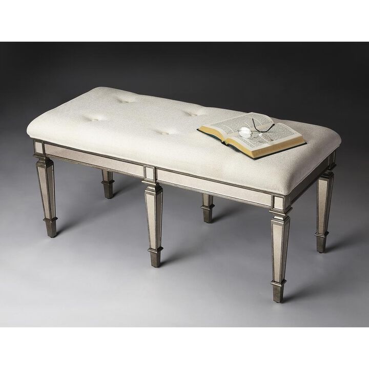 Butler Specialty Company Celeste Mirrored 42.25W Bench, Silver