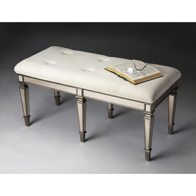Butler Specialty Company Celeste Mirrored 42.25W Bench, Silver