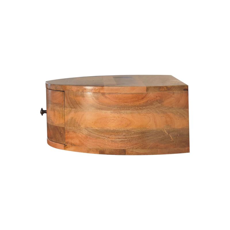Artisan Furniture Solid Wood Large Wall Mounted Rounded Bedside