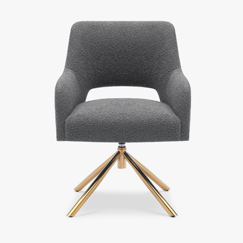 WestinTrends Genevieve Mid-Century Modern Wide Boucle Swivel Accent Arm Chair