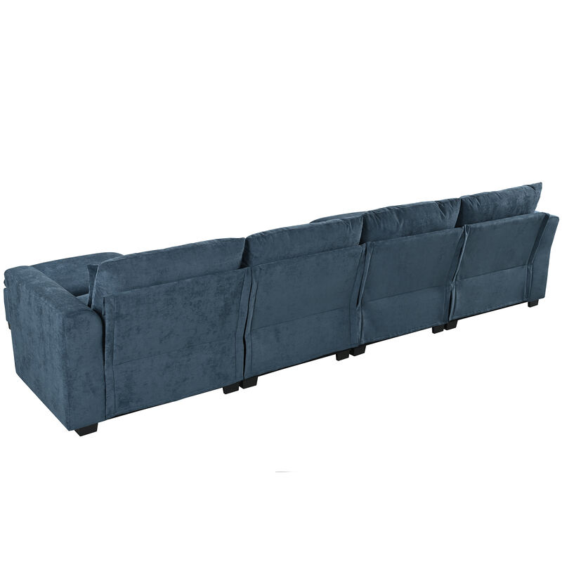 Merax Modular Corner Sofa with 2 Ottomans