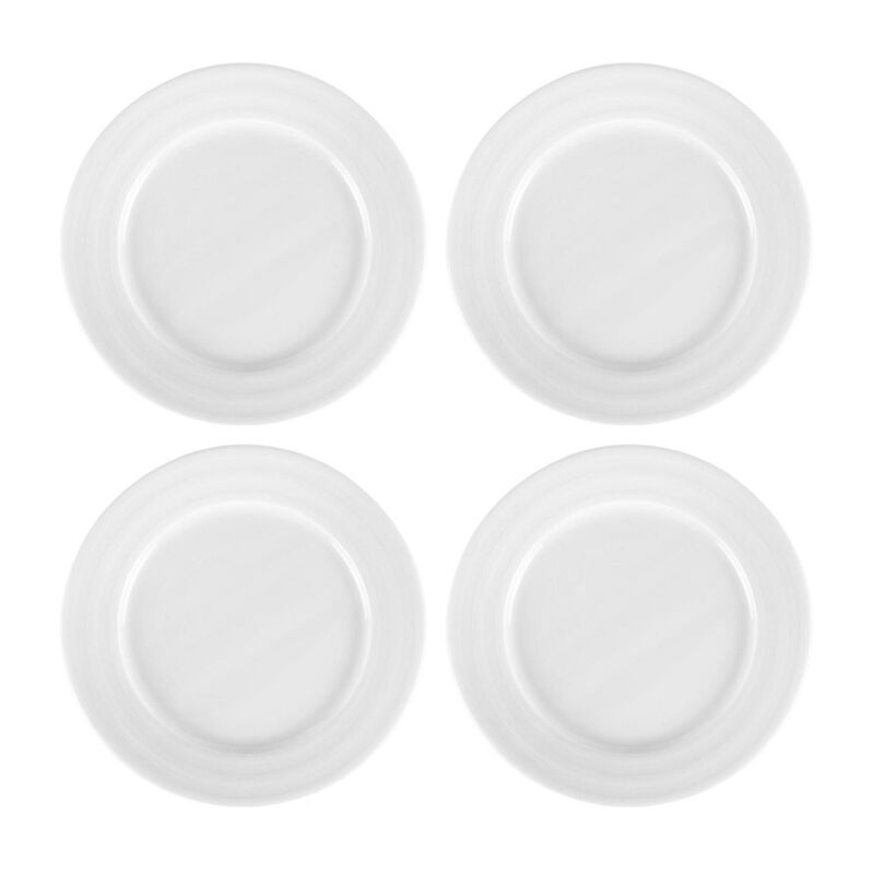 Porcelain Lizbon dia.7" Round White Porcelain Plate (Set of 4)