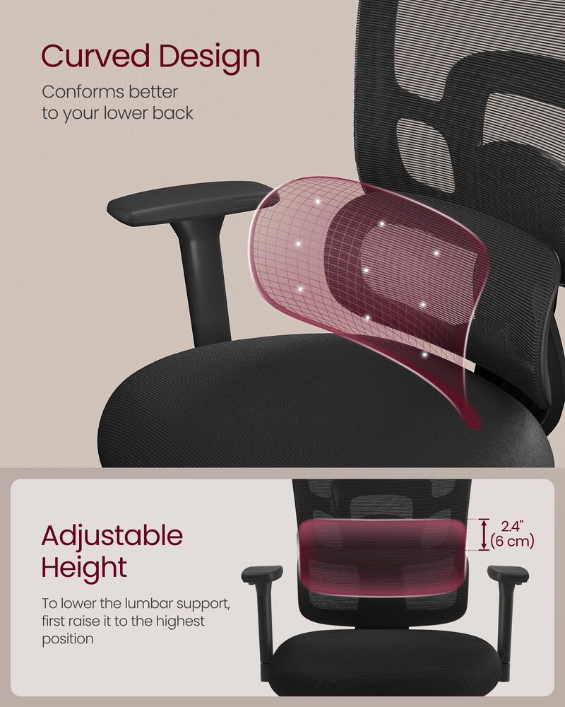 Adjustable Ergonomic Office Chair with Headrest and Armrests for Maximum Comfort