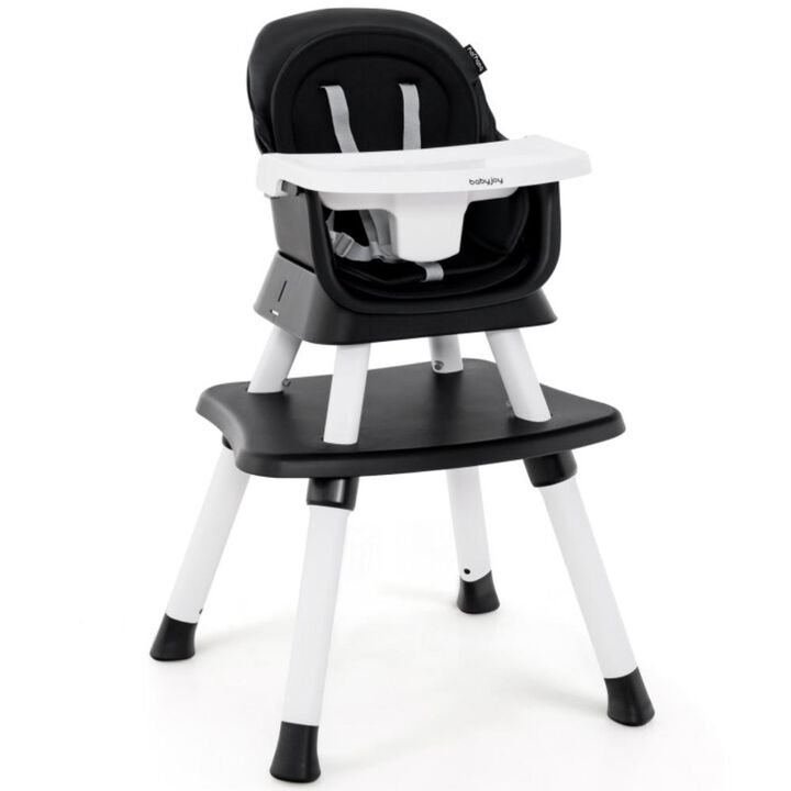 Hivvago 6-in-1 Convertible Baby High Chair with Adjustable Removable Tray-Black