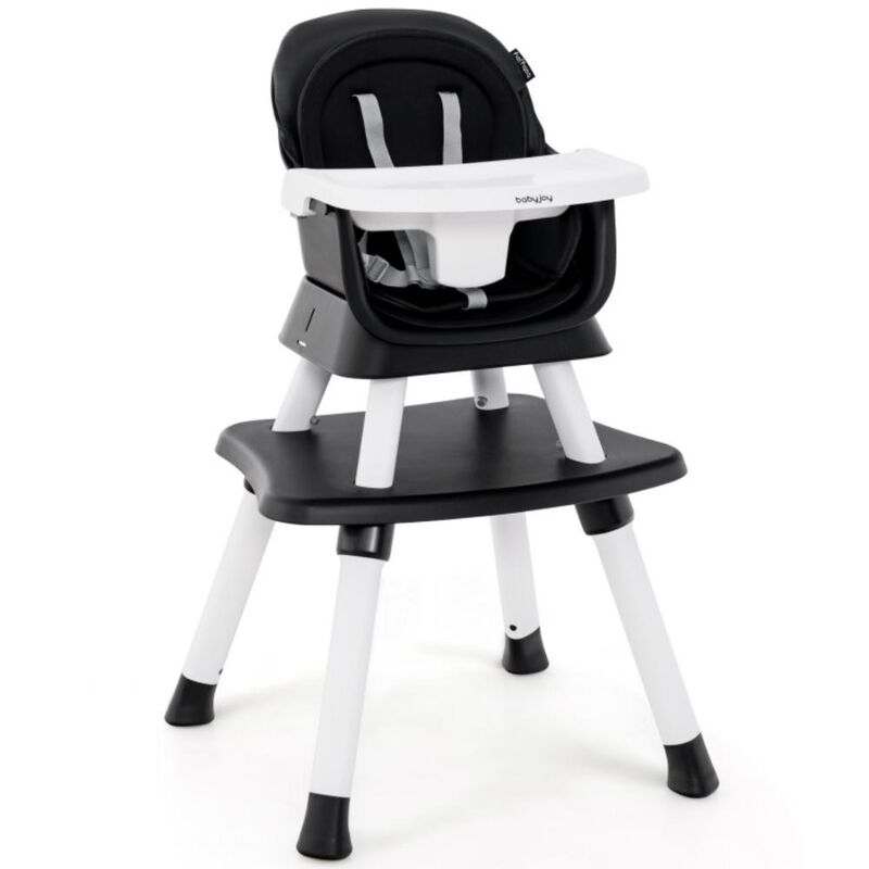 Hivvago 6-in-1 Convertible Baby High Chair with Adjustable Removable Tray-Black