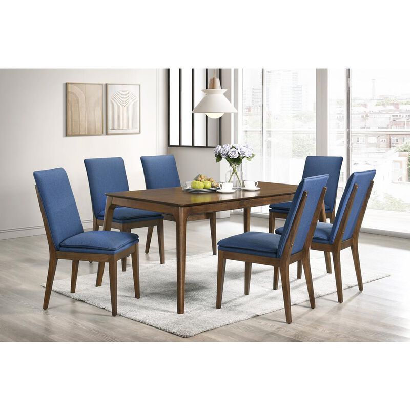 New Classic Furniture Maggie Dining Table W / 4 Blue Chairs