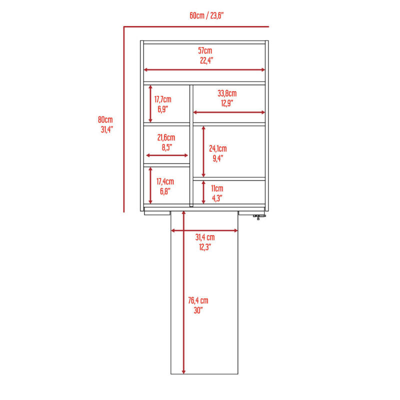 Canyon 4 Door 1Drawer 2 Piece Kitchen Set, Pantry And Functional Table Light Gray