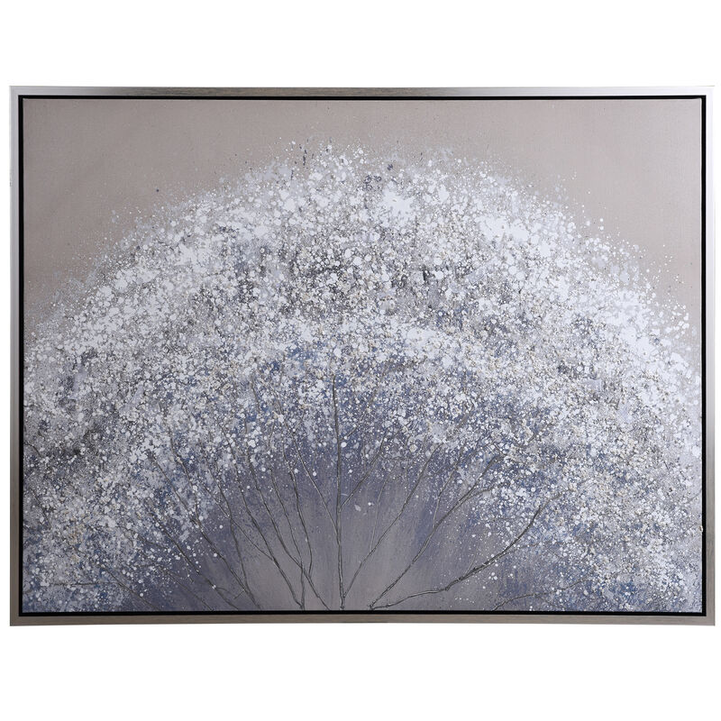 Fall Leaves In Snow Canvas