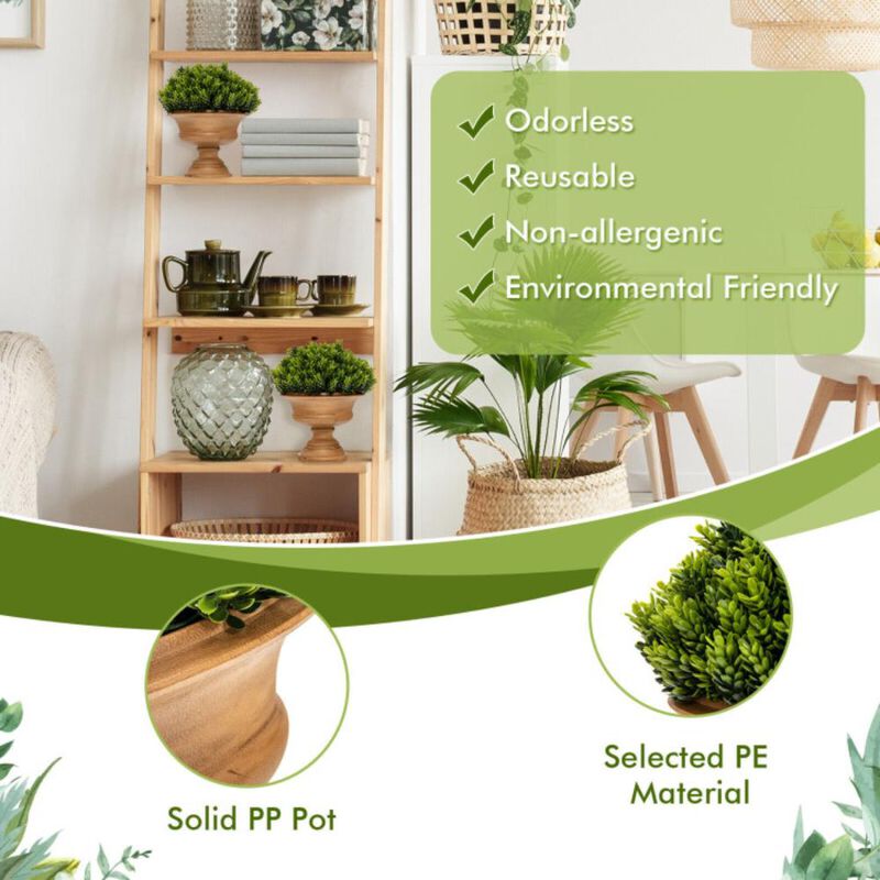 Hivvago 4 Pack Artificial Boxwood Topiary Trees