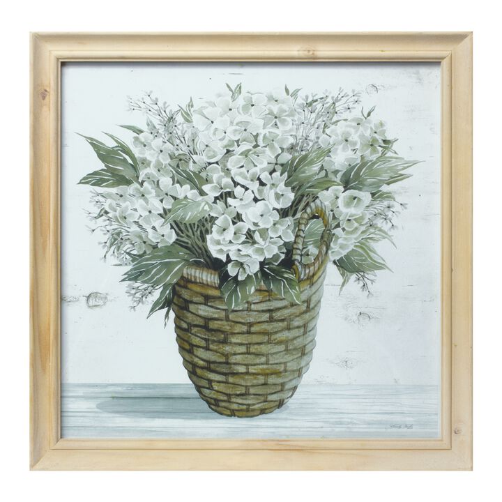 Framed Floral Print Decorative Wall Art for Home or Garden Decor (Set of 2)