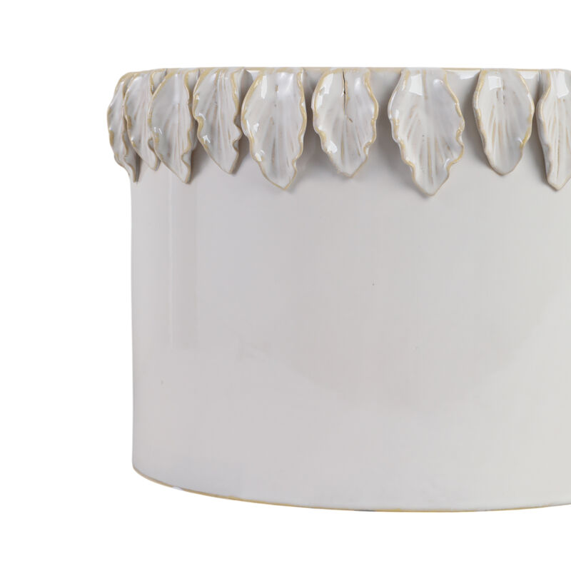 Leaf Applique Planters, White set