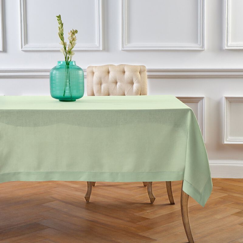 Solino Home 100% Pure Linen Tablecloth | Classic Hemstitch